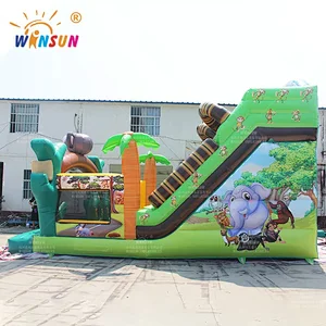 Jungle Monkey Inflatable Slide