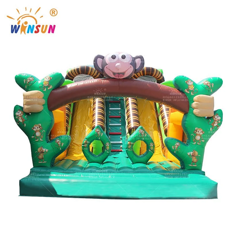 Jungle Monkey Inflatable Slide