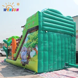 Jungle Monkey Inflatable Slide