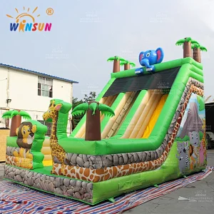 Jungle Animals Inflatable Dry Slide