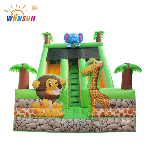 Jungle Animals Inflatable Dry Slide