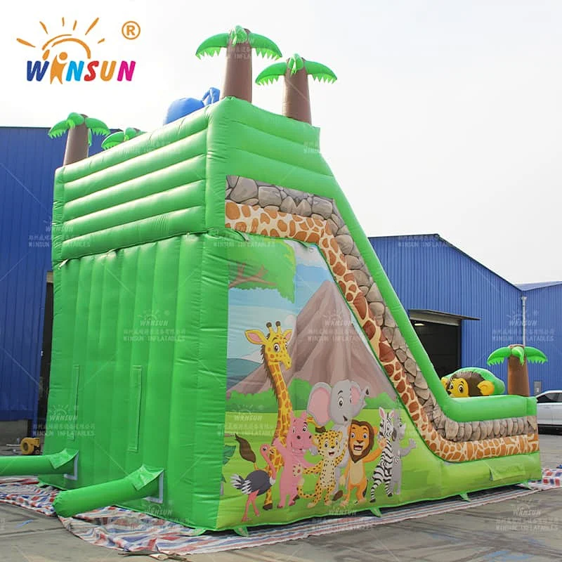 Jungle Animals Inflatable Dry Slide