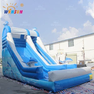 Dolphin Theme Inflatable Dry Slide