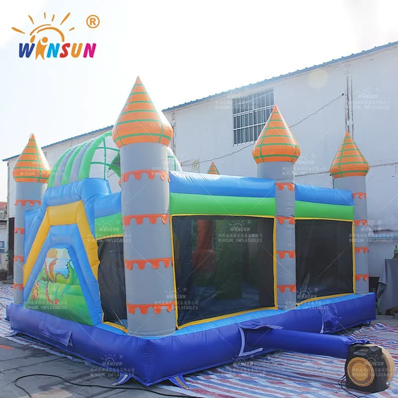 Dinosaur Theme Inflatable Jumping Castle with slide