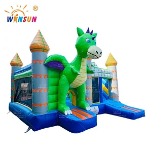 Dinosaur Theme Inflatable Jumping Castle with slide