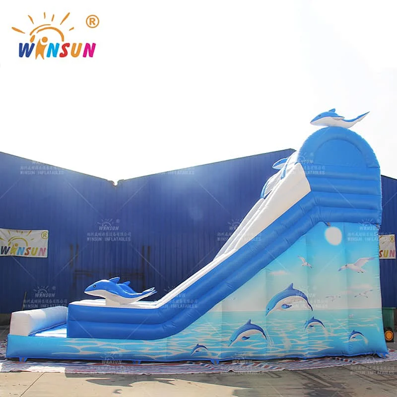 Dolphin Theme Inflatable Dry Slide