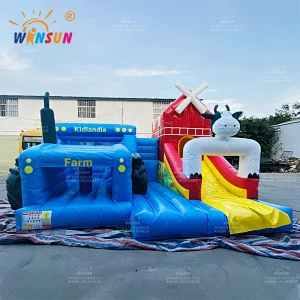 Inflatable Farm Funland With Truck Bouncer