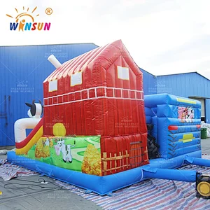 Inflatable Farm Funland With Truck Bouncer