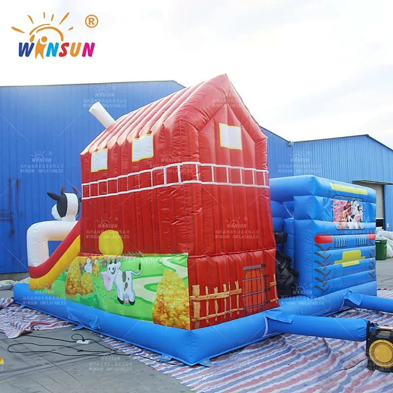 Inflatable Farm Funland With Truck Bouncer