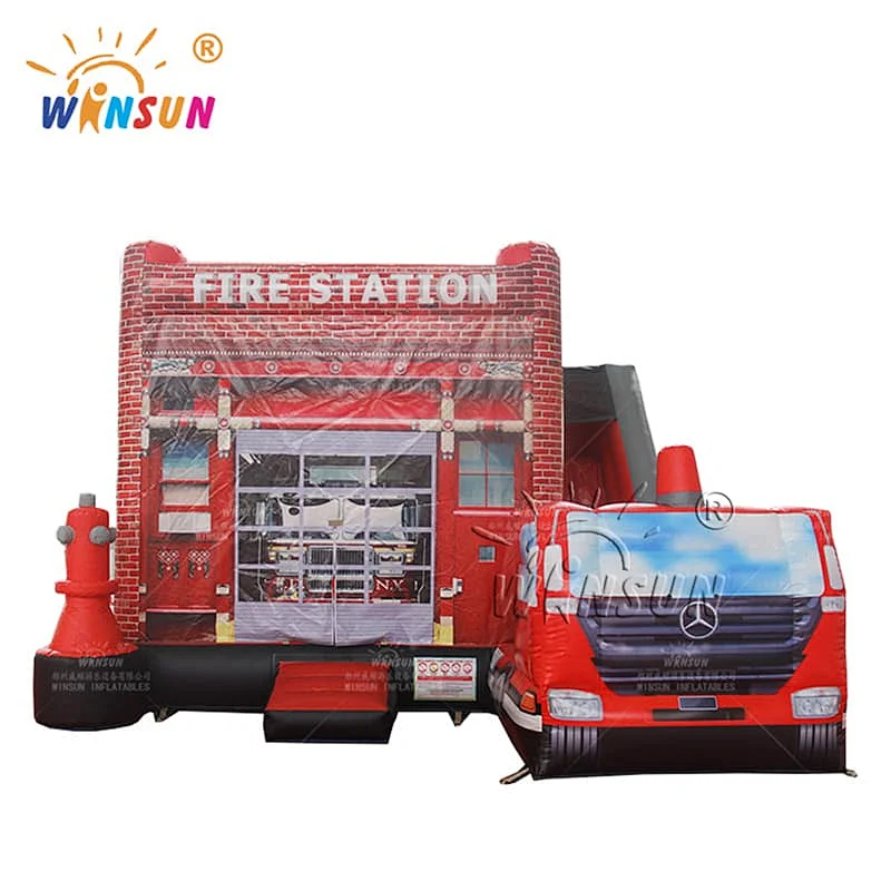 Fire Station theme Inflatable Combo Twister game