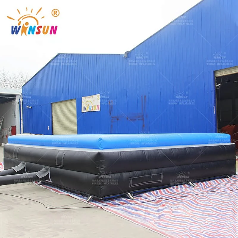 Inflatable safety mat drop zone