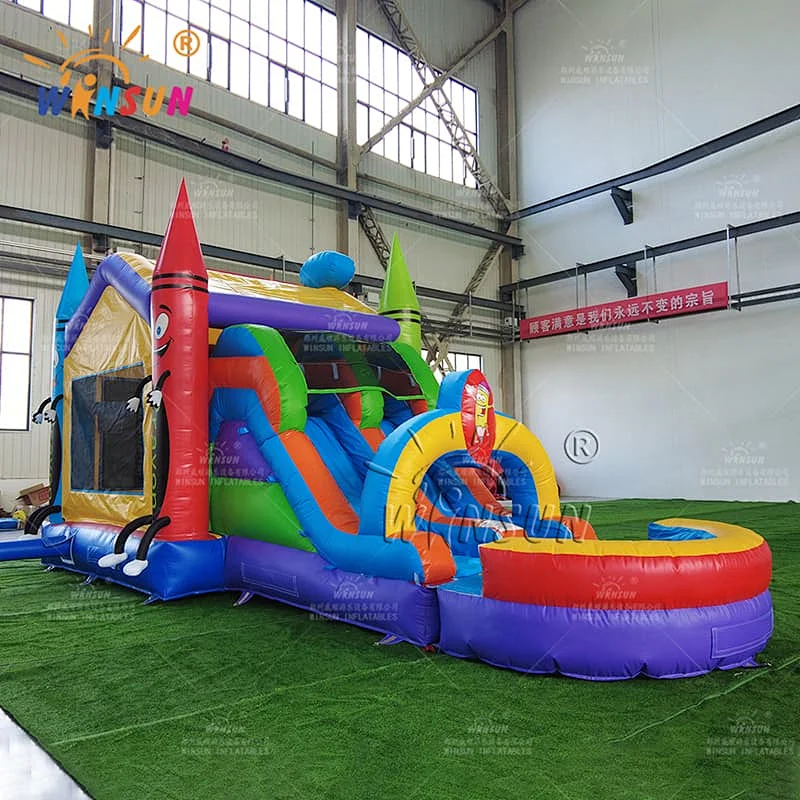 Inflatable Crayon Combo Wet Slide