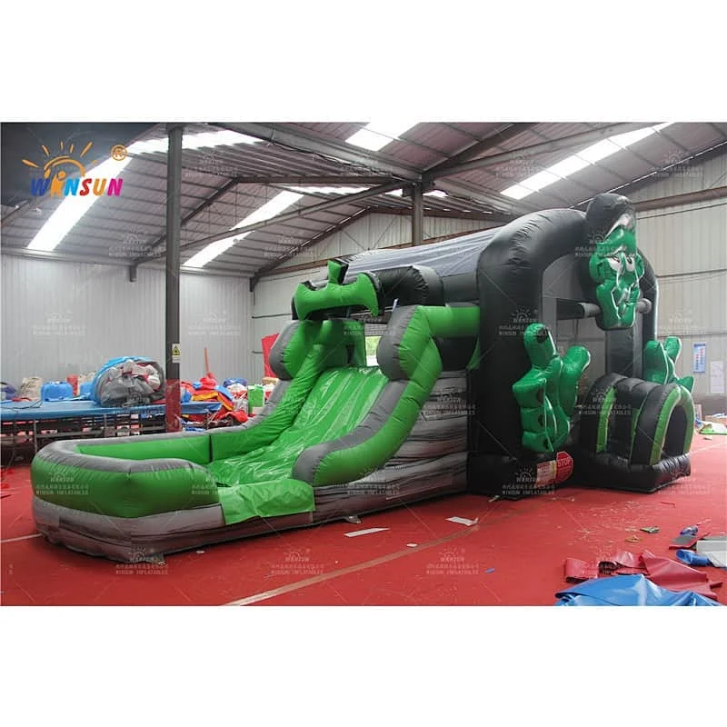 Halloween jumping castle with slide and pool