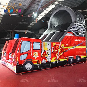 Inflatable Fire Truck Slide