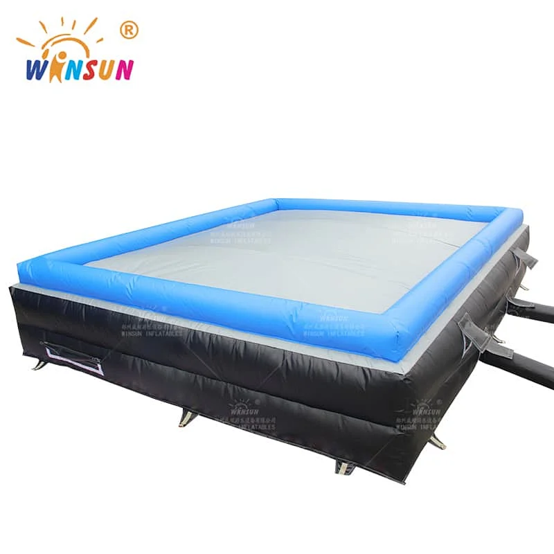 Inflatable safety mat drop zone