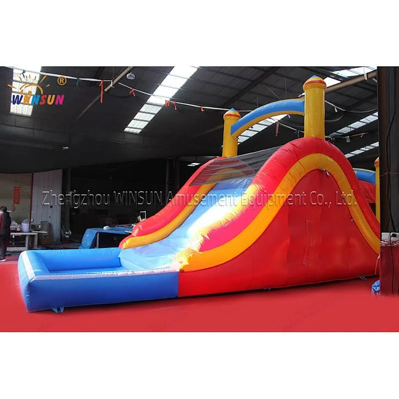 3-in-1 water slide with jumping castle