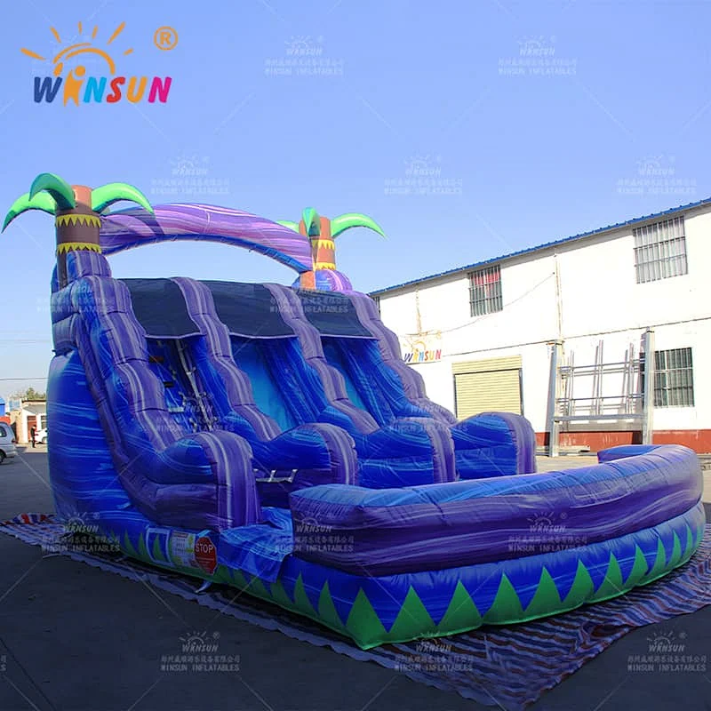 Tropical Purple Marble Inflatable Water Slide