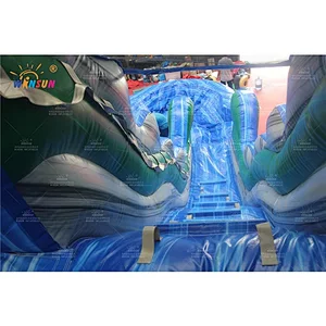 Tropical Blue Marble inflatable water slide