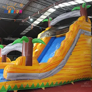 Tropical Yellow Marble Commercial Inflatable Water Slide