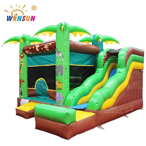 Wild Animals Inflatable Jumping Castle with slide