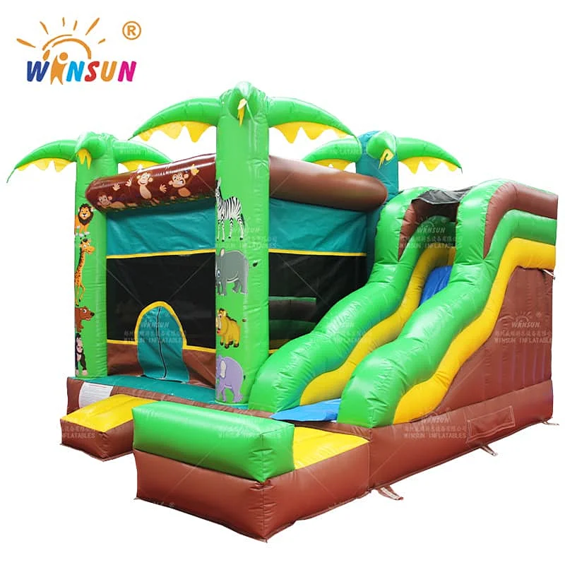 Wild Animals Inflatable Jumping Castle with slide