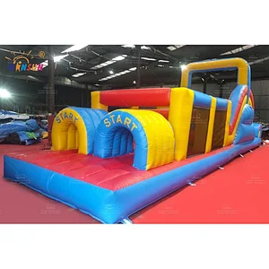 Inflatable Obstacle course with slide