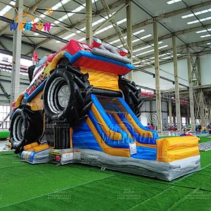 Monster Truck Inflatable Combo Slide