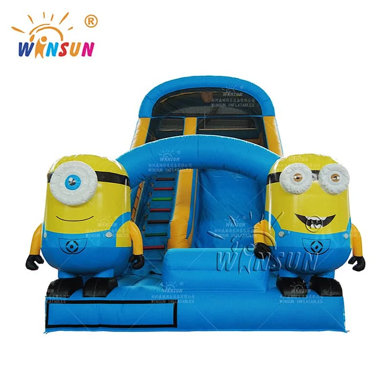Commercial Inflatable Dry Slide Custom Minions Theme