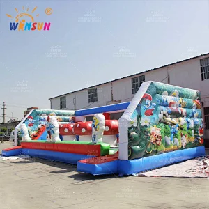 The Smurfs Theme Inflatable Wipeout Game