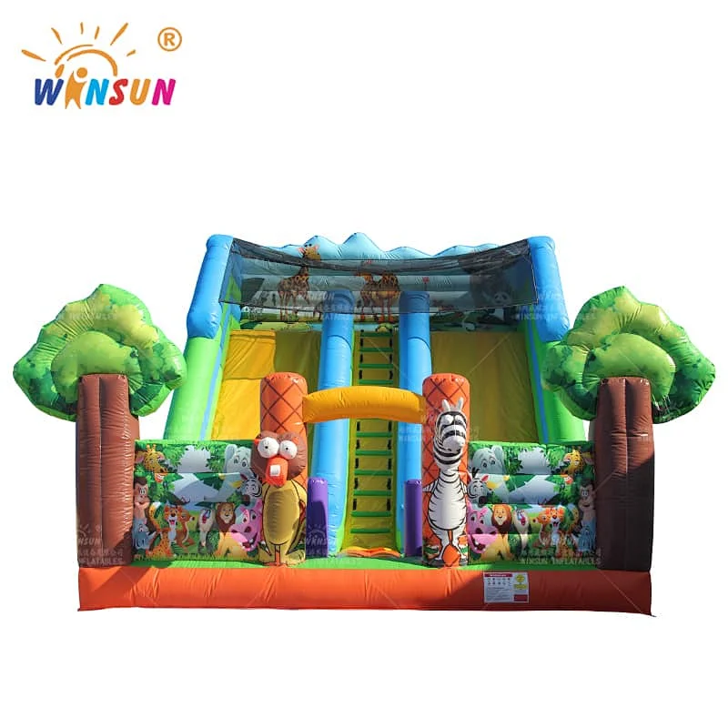 Jungle Animals Inflatable slide