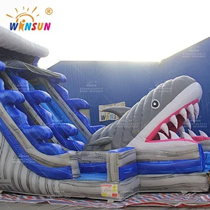 Shark Dual Lane Inflatable Water Slide