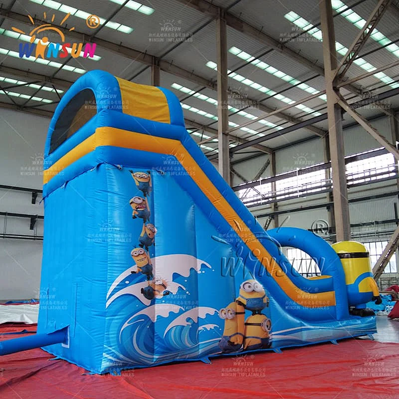 Commercial Inflatable Dry Slide Custom Minions Theme