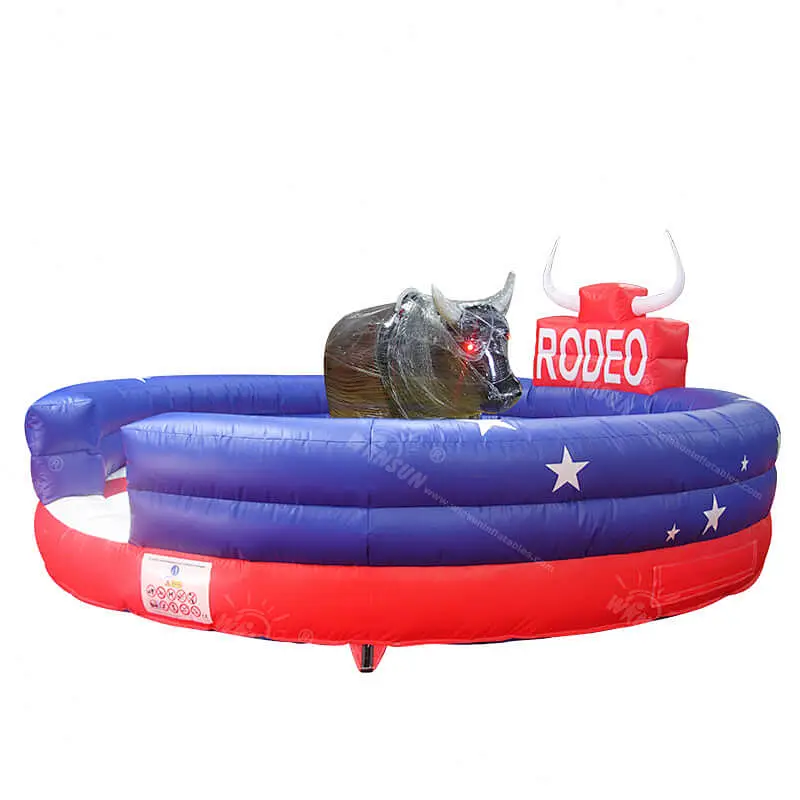 Mechanical bull game with safety mat