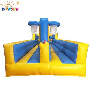 Inflatable Bungee run with basketball hoop
