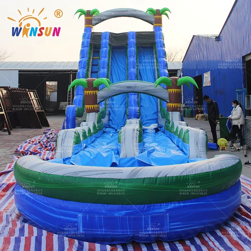 Blue Marble Wave Inflatable Water Slide
