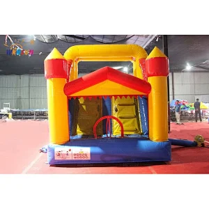 Inflatable slide with jumping castle