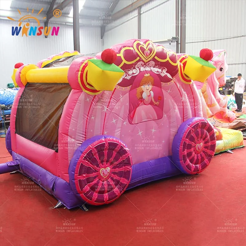 Princess Carriage Inflatable Bouncer with slide