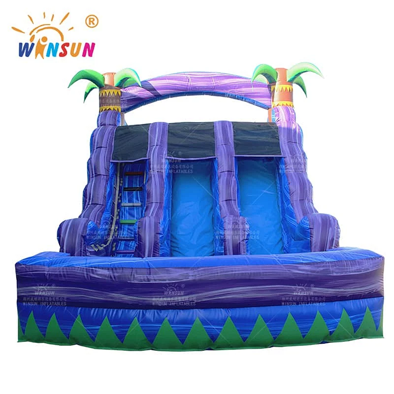 Tropical Purple Marble Inflatable Water Slide