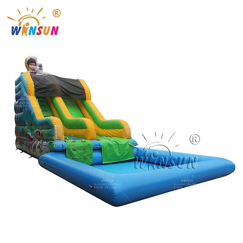 Custom Inflatable Water Slide with Pool Paw Patrol Theme