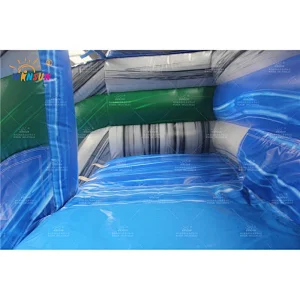 Tropical Blue Marble inflatable water slide