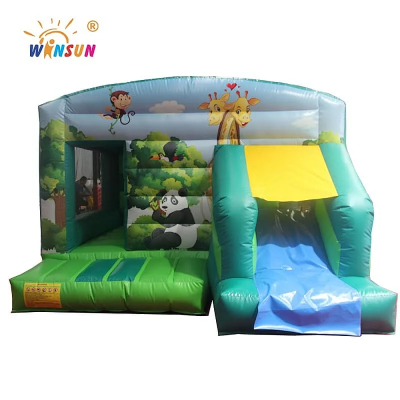 Forest jumping house with slide