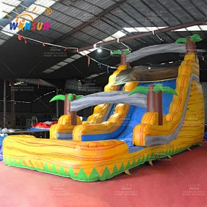 Tropical Yellow Marble Commercial Inflatable Water Slide