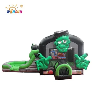 Halloween jumping castle with slide and pool