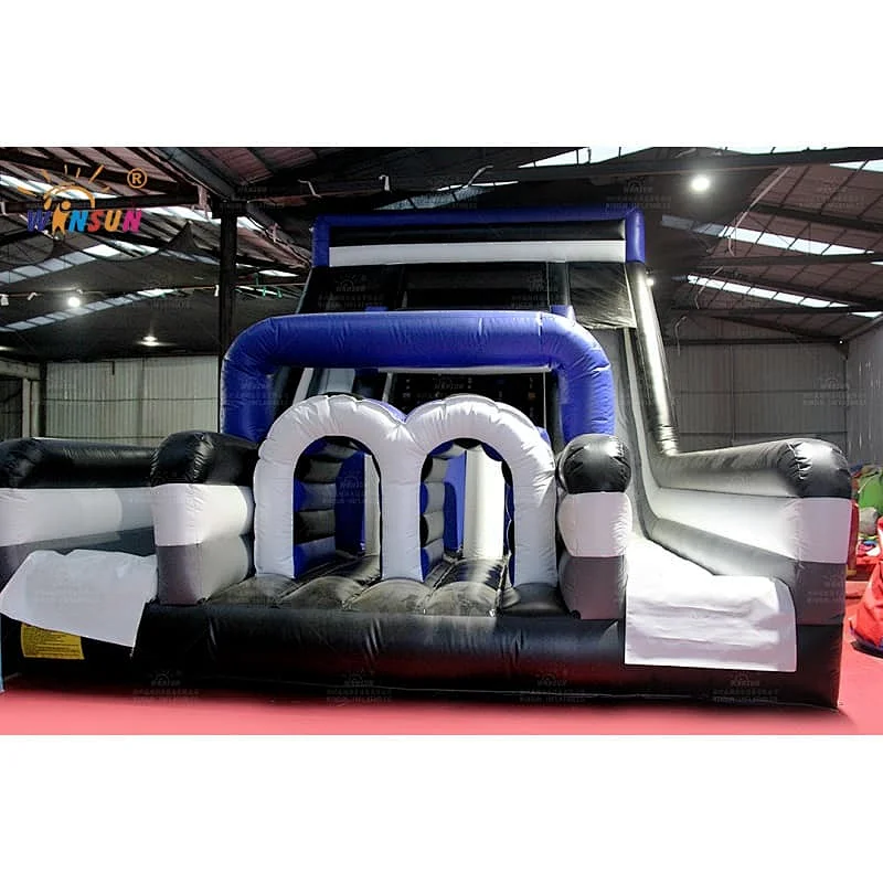 Dual lane inflatable slide