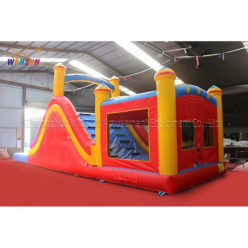 3-in-1 water slide with jumping castle
