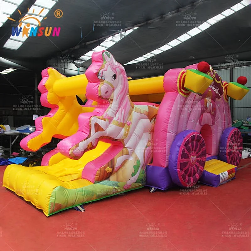 Princess Carriage Inflatable Bouncer with slide