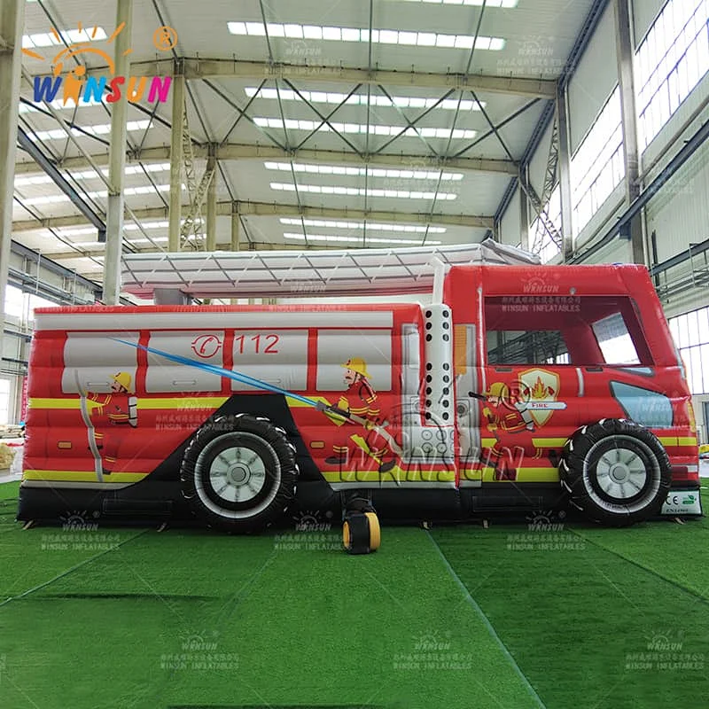 Fire Truck Inflatable Obstacle Course