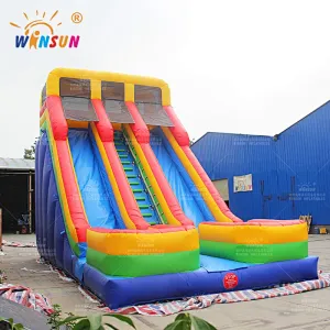 Dual Lane Inflatable Dry Slide