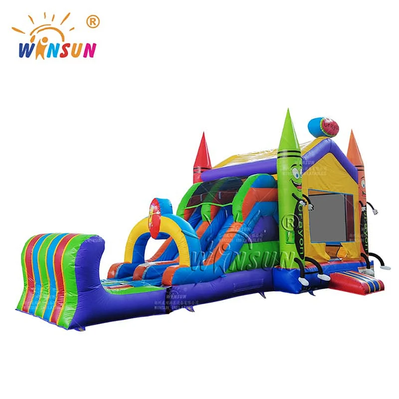 Inflatable Crayon Combo Dry Slide