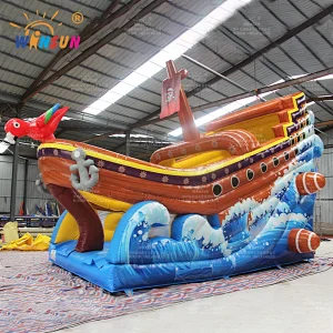 Pirate Ship Inflatable Dry Slide